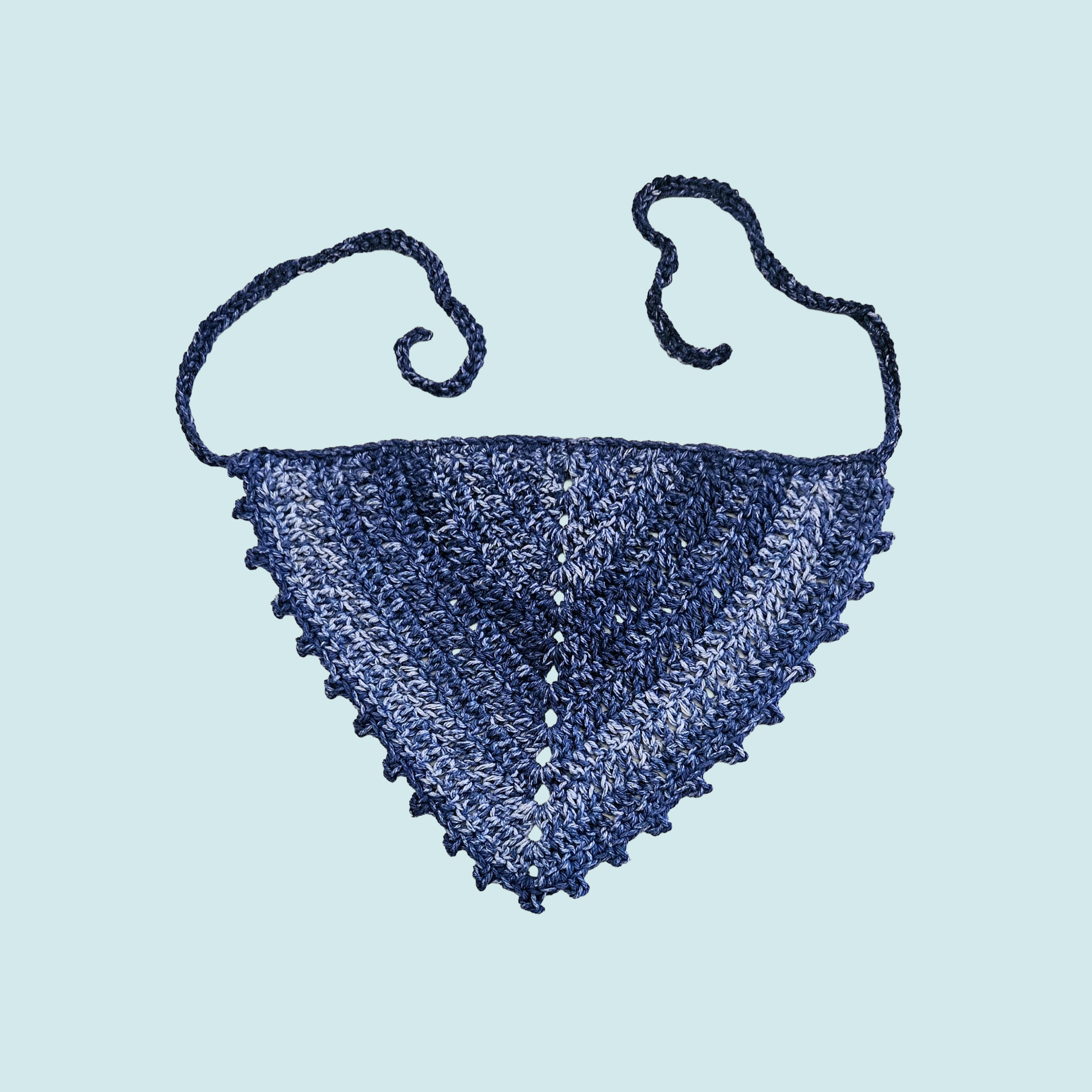 Denim Splash Picot Bandana - Solid