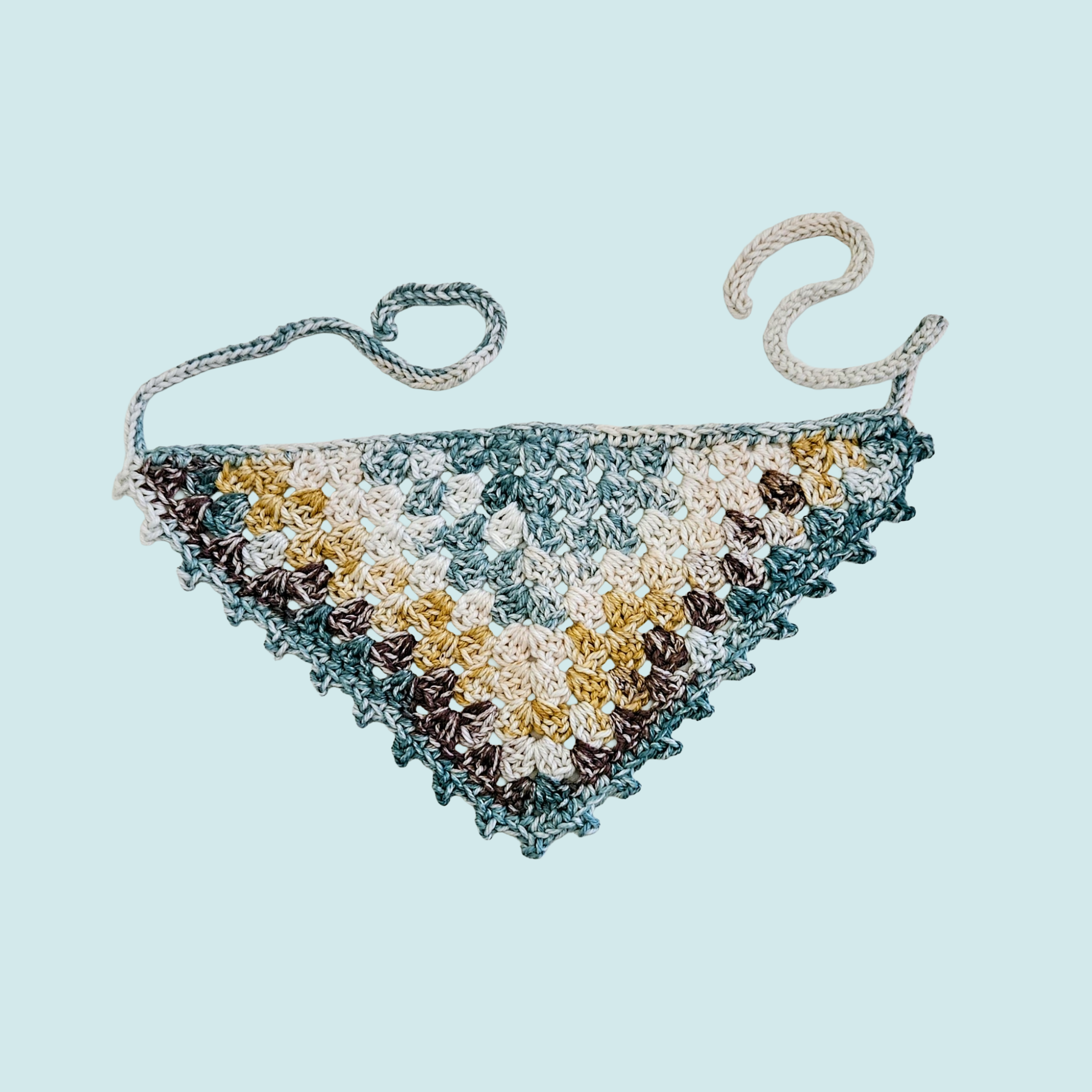 Emerald Pine Picot Bandana - Granny Stitch (S)