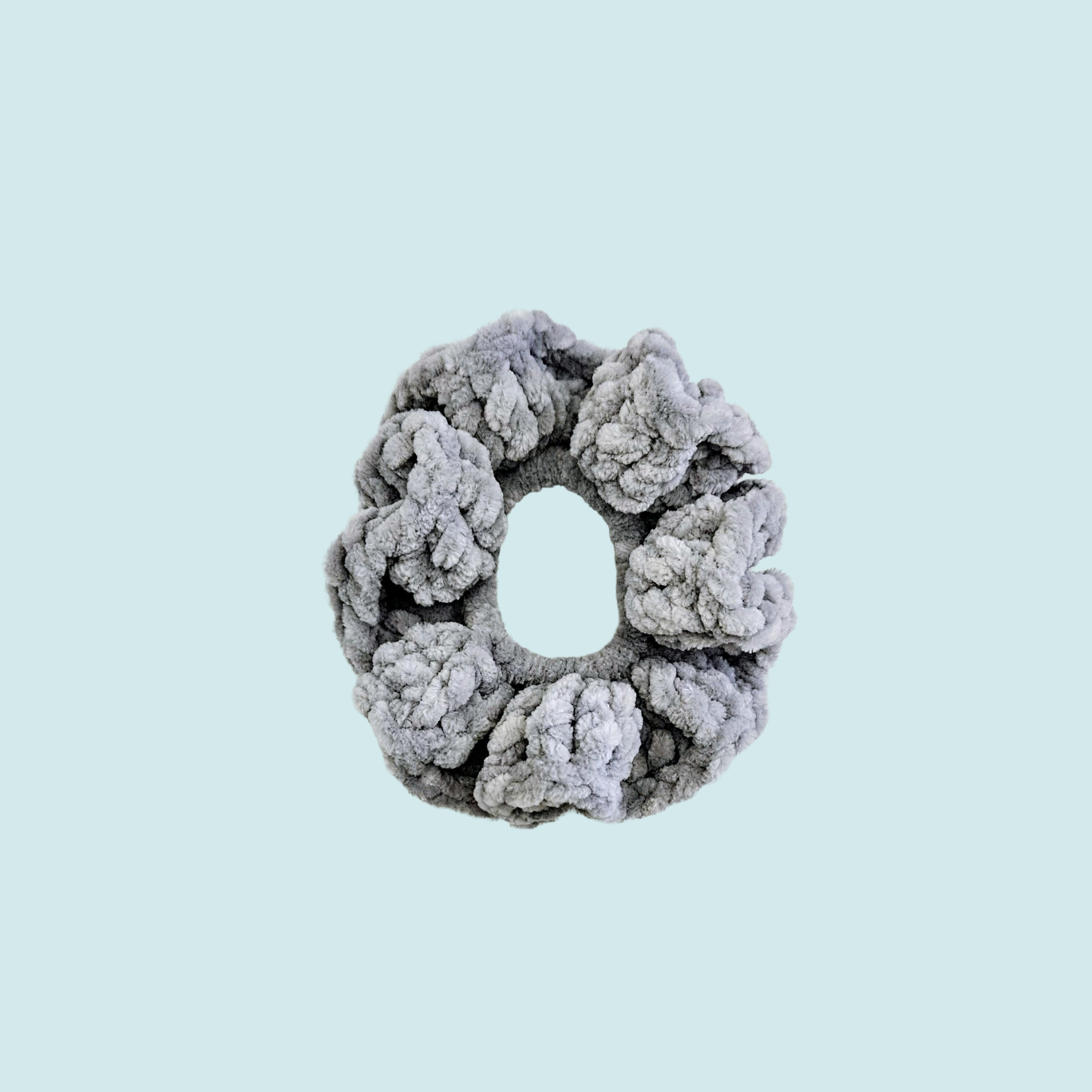 Gray Velvet Scrunchie