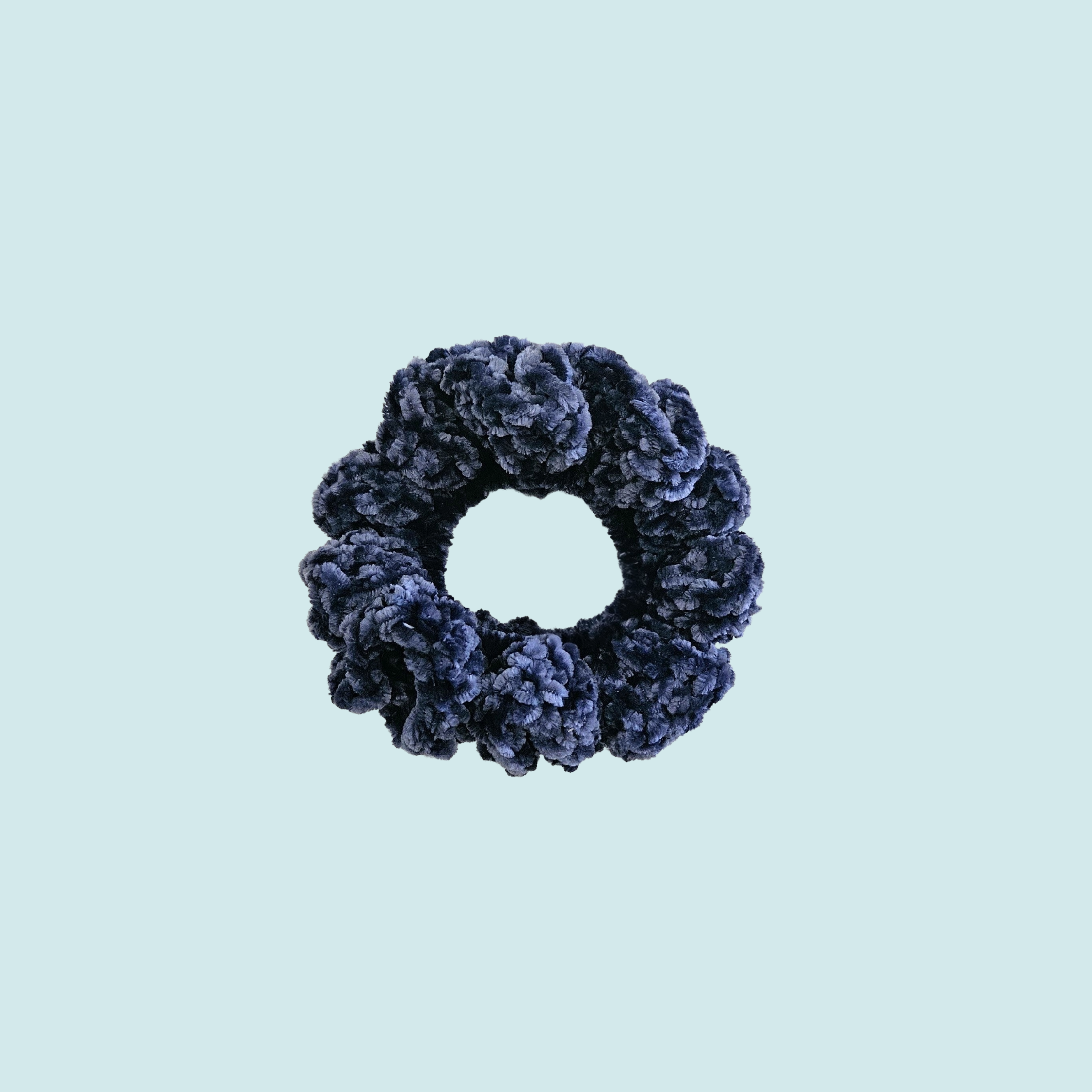 Indigo Velvet Scrunchie