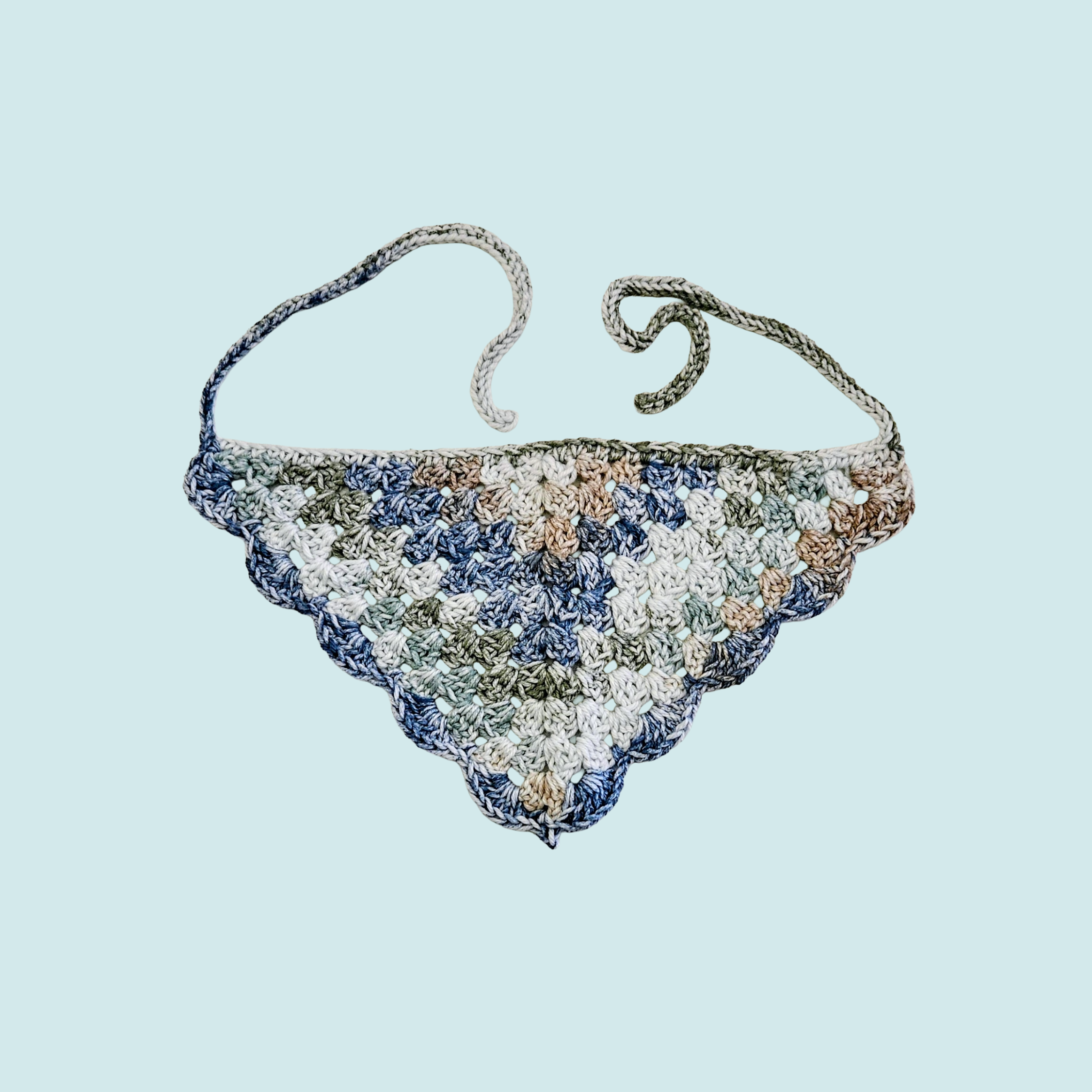 Moonlit Frost Scallop Bandana - Granny Stitch