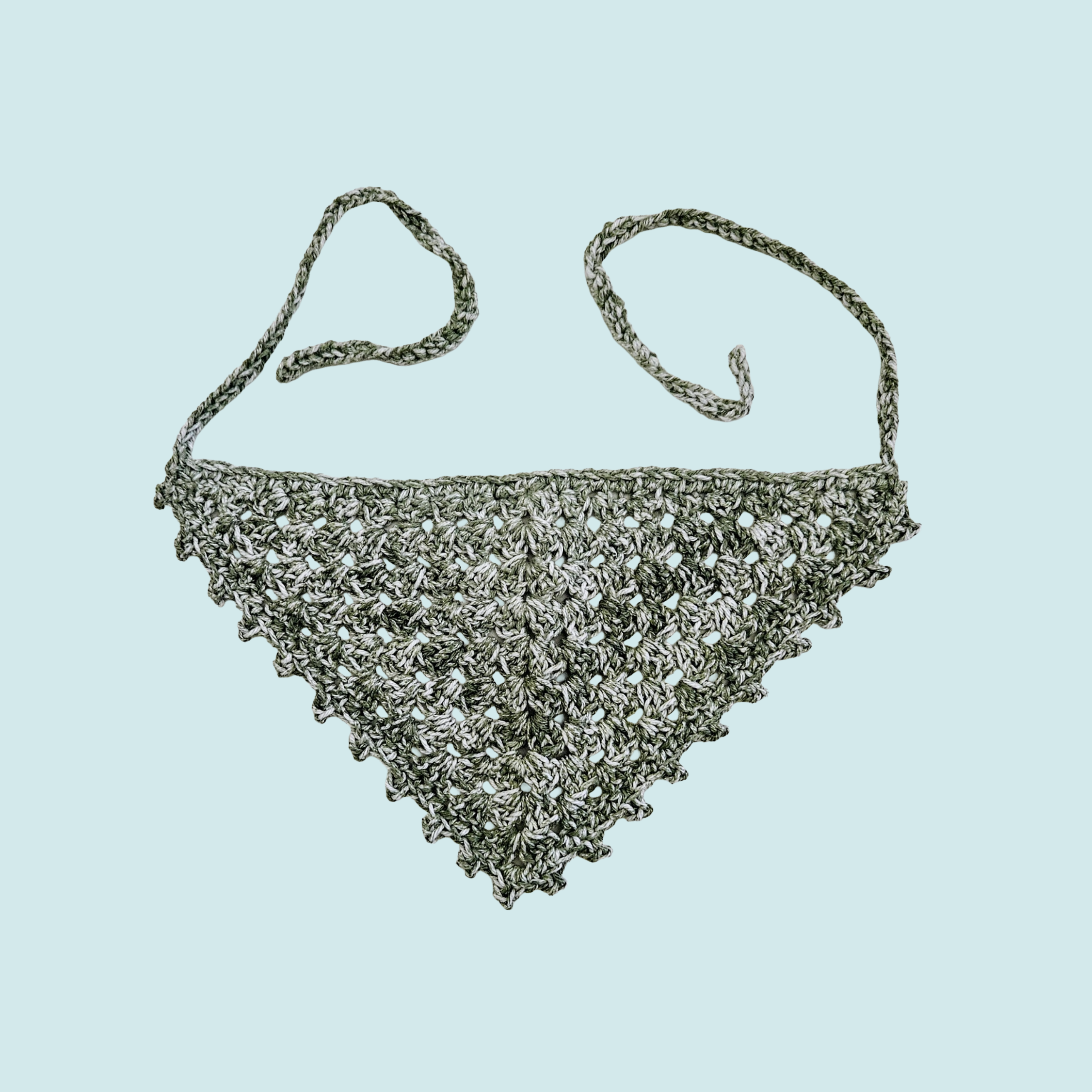 Moss Splash Picot Bandana - Granny Stitch (S)
