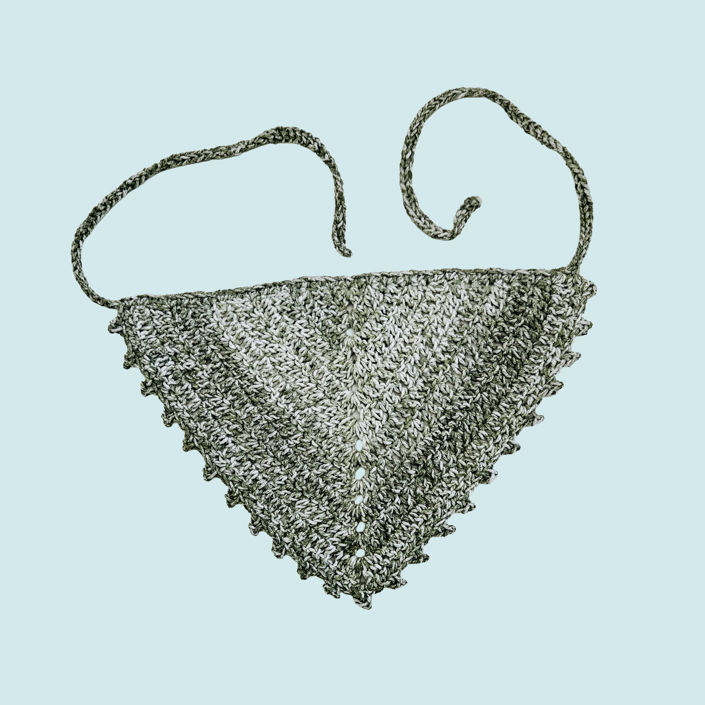 Moss Splash Picot Bandana - Solid