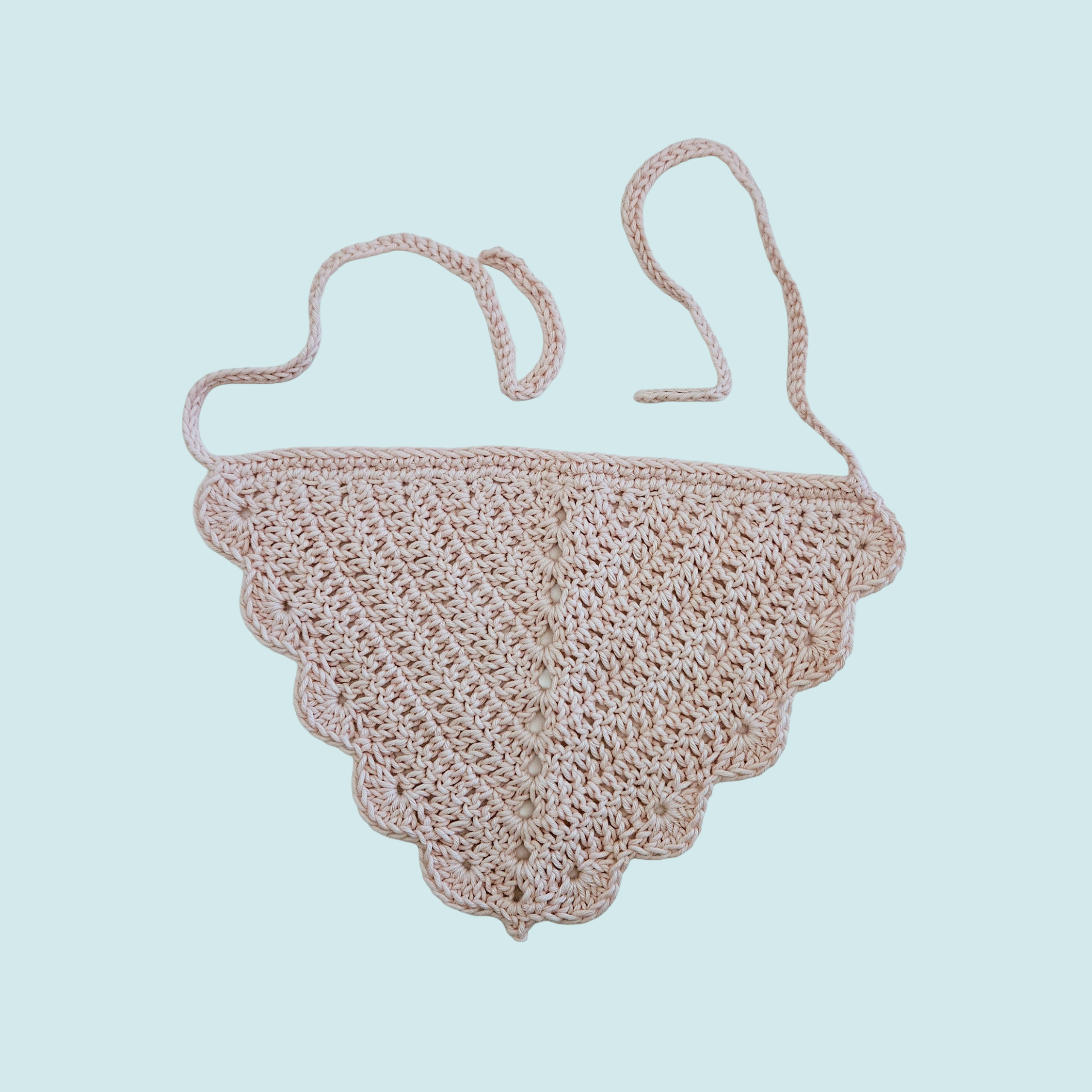 Pale Pink Scallop Bandana - Solid