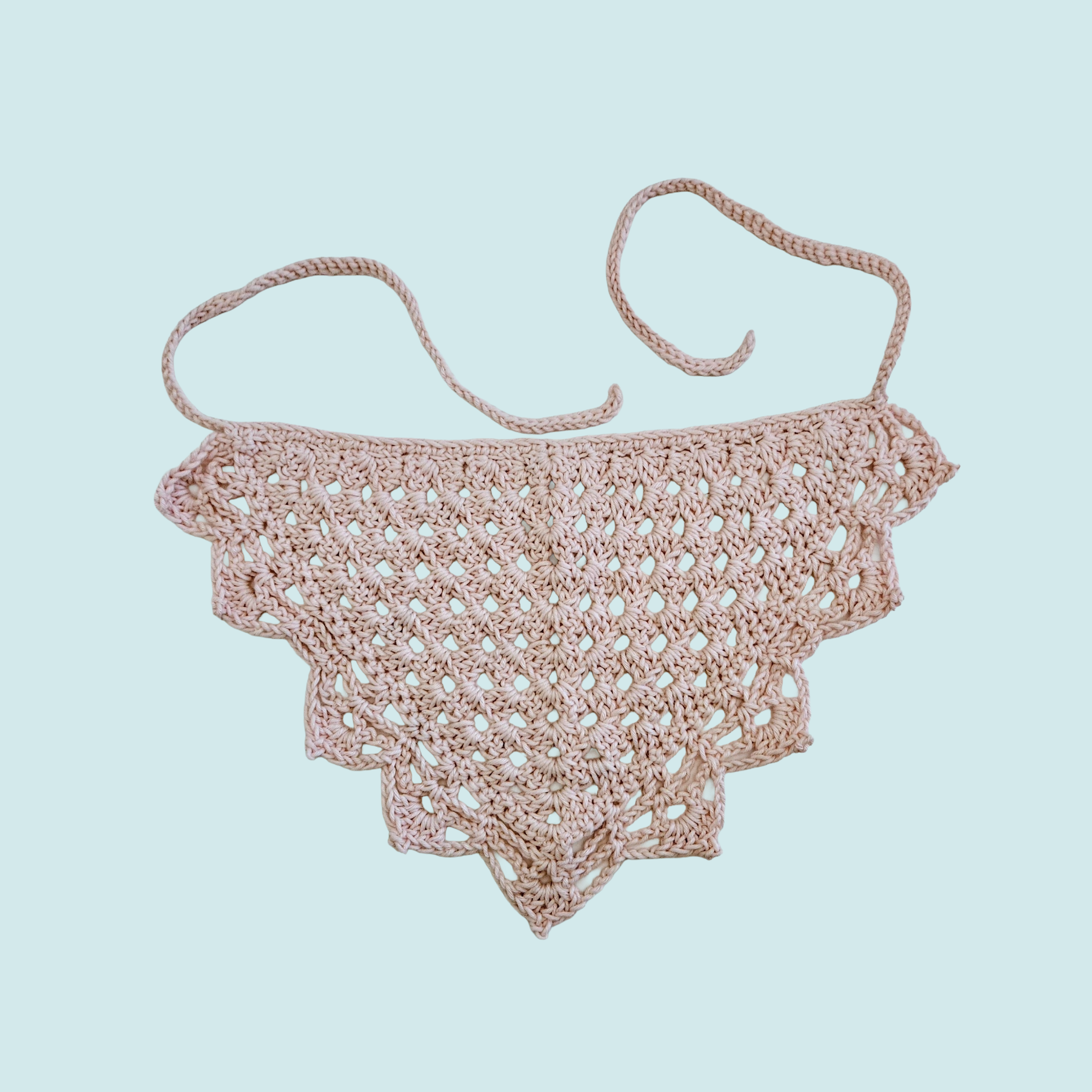 Pale Pink Shell Picot Bandana