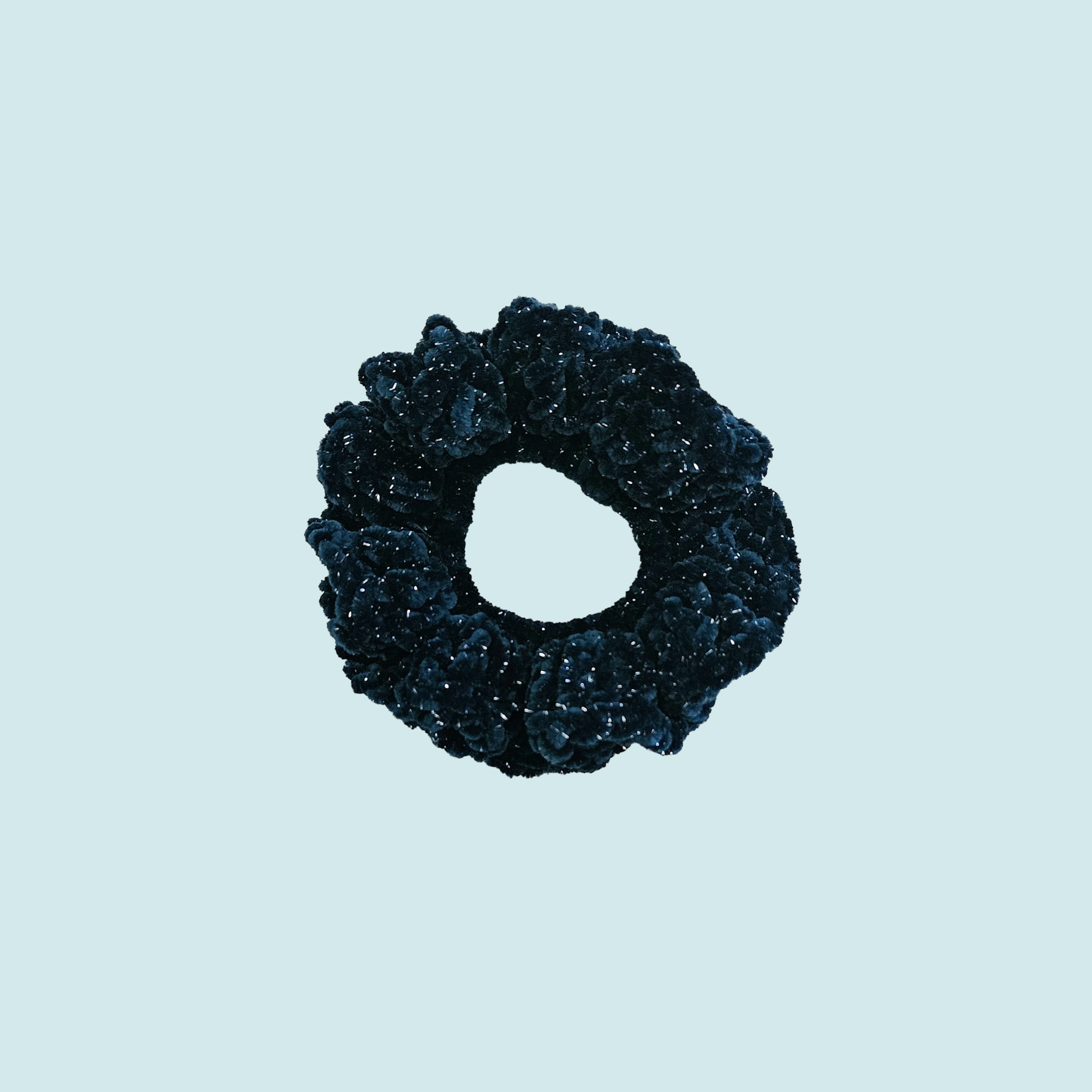 Teal Green Velvet Scrunchie